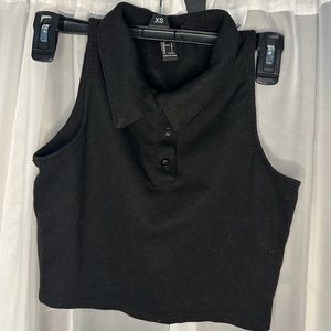 Cropped collard tank top